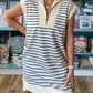🎉Last Day Promotion 49% OFF💃Casual Knit Striped Dress with Zipper Neckline & Cap Sleeves