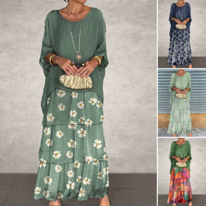 💐Elegant Round Neck Mesh Floral Layered Dress