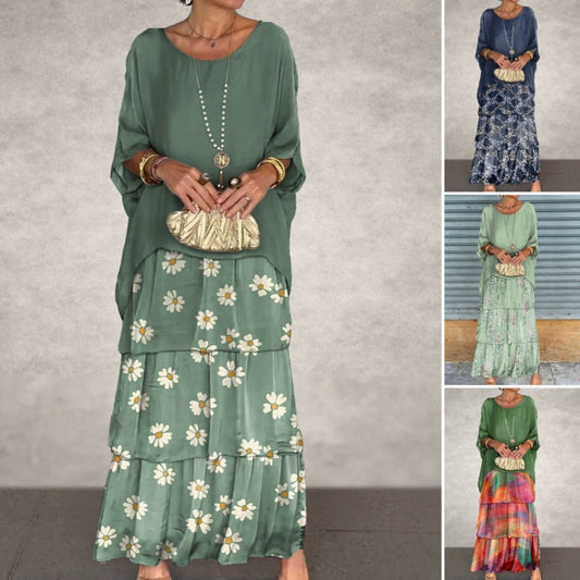 💐Elegant Round Neck Mesh Floral Layered Dress