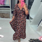 💃Time-limited Special £17.98!!💝V-neck Printed Maxi Dress With 3/4 Sleeves