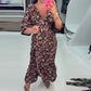 💃Time-limited Special £17.98!!💝V-neck Printed Maxi Dress With 3/4 Sleeves
