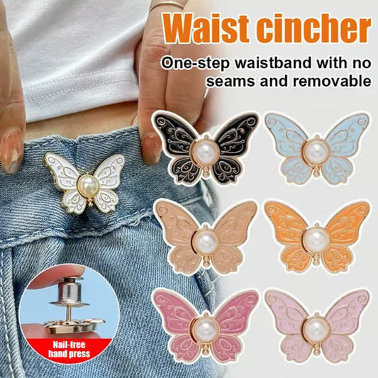 🌸🦋 LAST DAY! BUY 2 GET 2 FREE 🎁💜 Removable Butterfly Waist Adjustment Buckle – No‑Tool, Adjustable Fit for Jeans, Skirts & Dresses, Creates Hourglass Shape ✨👗💃