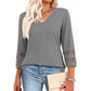 ✨2026 New Style👚Women’s Solid Casual V-Neck Top with 3/4 Sleeves