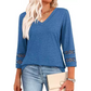 ✨2026 New Style👚Women’s Solid Casual V-Neck Top with 3/4 Sleeves