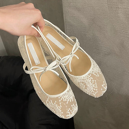 💐49% OFF ! Mesh Ballet Shoes with Bow – Elegance & Softness for Your Pirouettes 🩰✨【Limited Offer】