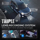 🚗 4K Triple-Lens Dashcam with Rearview Camera & Motion Detection – All on One Screen!