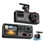 🚗 4K Triple-Lens Dashcam with Rearview Camera & Motion Detection – All on One Screen!