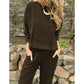 Vintage Washed Pullover Cropped Hoodie & Pants Set