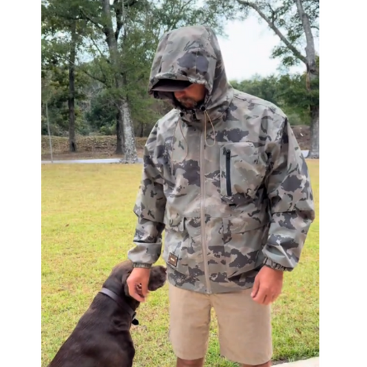 Men's Camouflage Hooded Jacket with Multi-Pocket