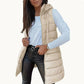⏰49% OFF🔥Long puffer vest for women 👗 | Solid color | Sleeveless | With hood | Winter clothing 💕
