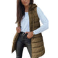 ⏰49% OFF🔥Long puffer vest for women 👗 | Solid color | Sleeveless | With hood | Winter clothing 💕