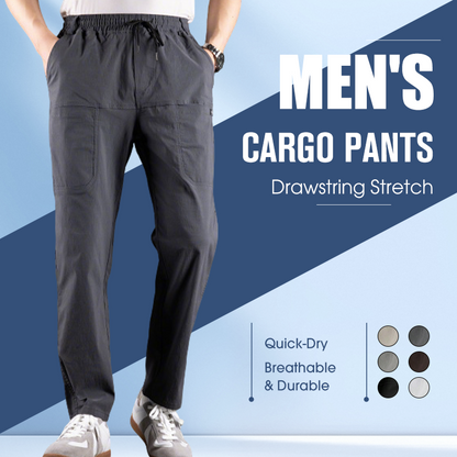 Men's Drawstring Stretch Cargo Pants