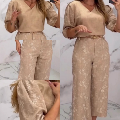 🍁Autumn Sale: 49% Off-Women's Elegant Embroidered 2-Piece Set