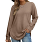 🍂Autumn Hot Sale 49% OFF🔥Women’s Solid High Low Hem Long-Sleeve Tops
