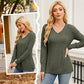 🍂Autumn Hot Sale 49% OFF🔥Women's V Neck Long Sleeve Solid Sweater
