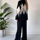 🔥Limited stock available 49% OFF🔥Fashion Color-blocking Rhombus Sweater & Pants Set