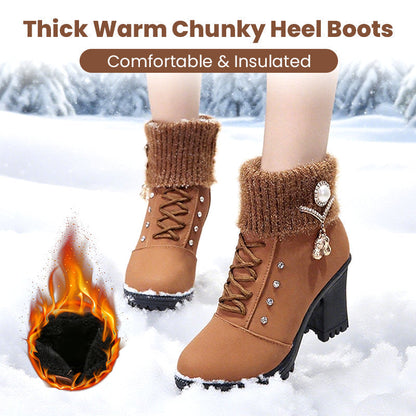 ⏳Limited-time 50% off⏰Women's Thick Warm Chunky Heel Boots👢