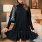 💖LAST DAY PROMOTION - 49%OFF 💖 Women's Turtleneck Ribbed Knit Sweater Tulle Mini Dress
