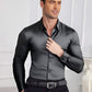🔥High Quality Men's Four Seasons Solid Color Lapel Long Sleeve Button Shirt