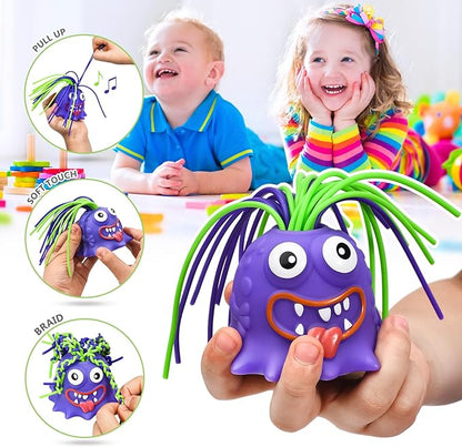 👾 49% OFF NOW! 🧸 Hair Pulling Monster Stress Relief Toy - Stretchy Sensory Fidget Tool for Anxiety & Focus, Safe for Kids/Adults 🎯✨