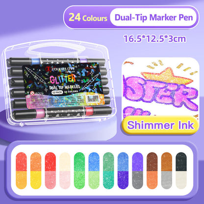 🔥Hot Sale 49% OFF🎁Dual-Tip Glitter Marker Pen