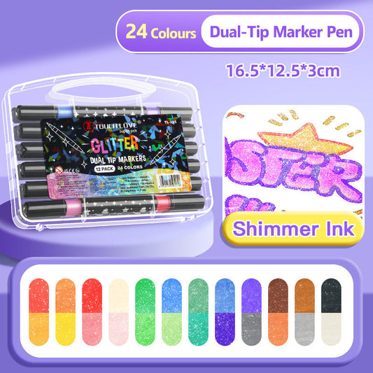 🔥Hot Sale 49% OFF🎁Dual-Tip Glitter Marker Pen