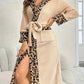 🎅Christmas Specials 49% OFF🎁🎄Women’s Cozy Hooded Leopard Print Bathrobe