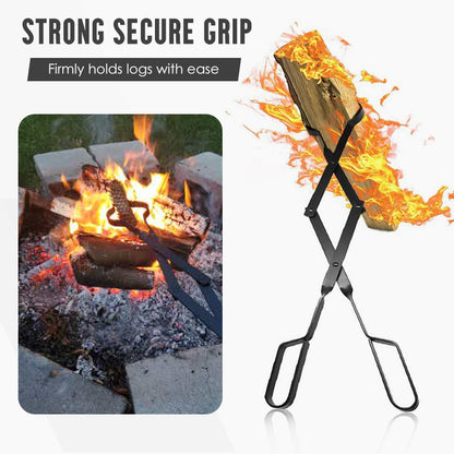 🔥 Durable & Foldable Firewood Tongs