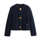 💖Women's Cropped Button-Down Chunky-Knitted Cardigan Sweaters