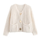 💖Women's Cropped Button-Down Chunky-Knitted Cardigan Sweaters