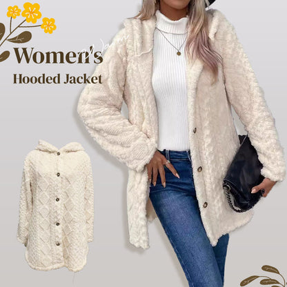 🍂 Stay Cozy & Stylish! Women's Warm Jacquard Hooded Cardigan 🧥✨ Perfect for Fall & Winter!