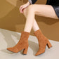 Women's Chunky Heel Pointed Toe Ankle Boots