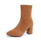 Women's Chunky Heel Pointed Toe Ankle Boots