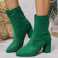 Women's Chunky Heel Pointed Toe Ankle Boots