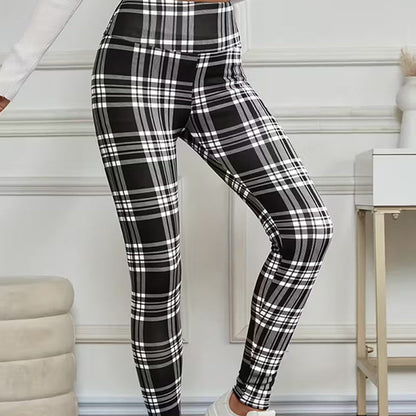 🔥Hot Sale Deals-High-Elasticity Slim Fit Warm Plaid Leggings for Women