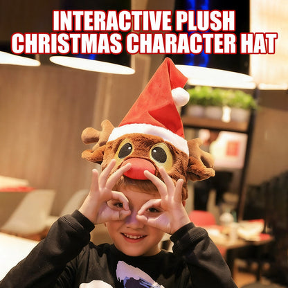 🎄✨Interactive Plush Christmas Character Hat