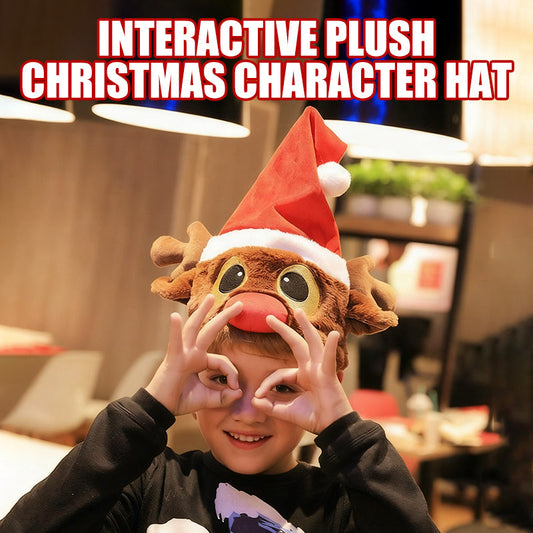 🎄✨Interactive Plush Christmas Character Hat