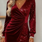 🔥Black Friday Mega Sale🔥Women’s Long Sleeve V-Neck Sequined Dress