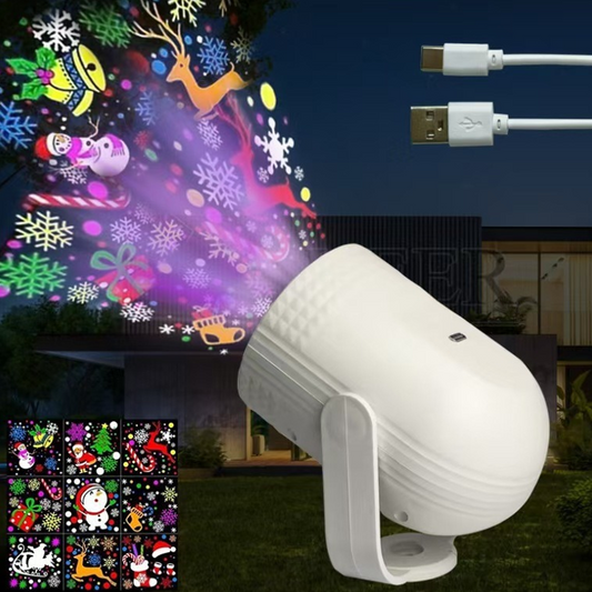 🖤Black Friday topper!✨Magical Christmas USB LED Projection Light – 12+ Festive Patterns, Plug & Play for Home/Party Decor🎅🎄