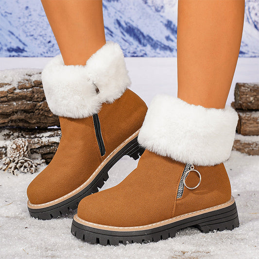 ⏰Black Friday Flash Deal! Women's Faux Fur Ankle Snow Boots🔥 Direct 50% Off, Grab It Now or Regret Later!