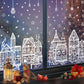 🎄 78-Piece Christmas Village Window Clings – Reusable Static Decals for Winter Wonderland Holiday Window Decor