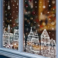 🎄 78-Piece Christmas Village Window Clings – Reusable Static Decals for Winter Wonderland Holiday Window Decor