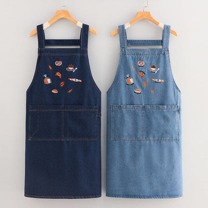 Unisex Vintage Denim Barista Apron