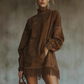🔥Black Friday Promotion 49% OFF🔥Casual Turtleneck Pocket Dress with Tassel Hem