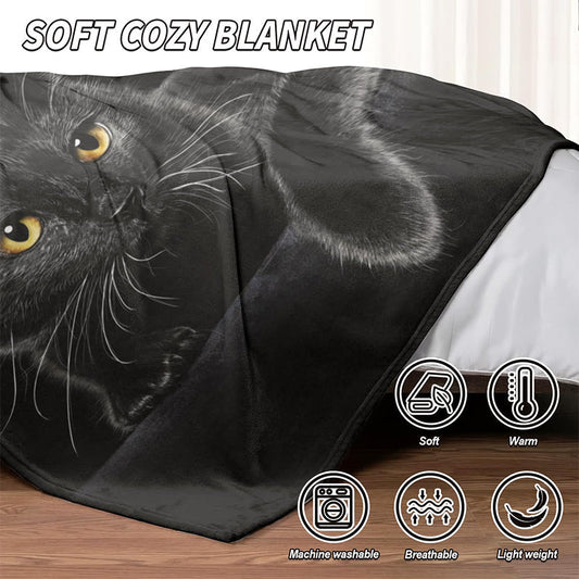 ⏳Christmas Hot Sale - 49% Off!🔥🐱Black Cat All-Season Cozy Blanket