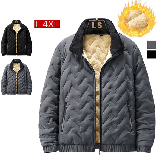 🔥Men's Quilted Winter Jacket with Faux Fleece Lining