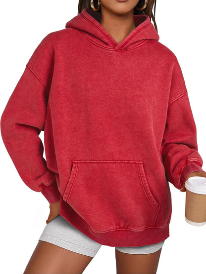 🔥LAST DAY SALE 49% OFF!!💥🎁Womens Acid Wash Hoodie Oversized Long Sleeve Fall Fashion Sweatshirts