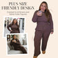 ✨Women’s Plus-Size Long-Sleeve Tops & Pants 2-Piece Set