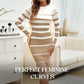 Women's Long-Sleeve Striped Bodycon Knit Dress