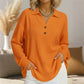 🔥2026 New arrivals offer-Women's V-Neck Waffle Knit Long Sleeve Top